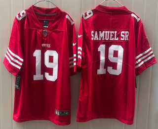 Mens San Francisco 49ers #19 Deebo Samuel Sr Limited Red Vapor Jersey