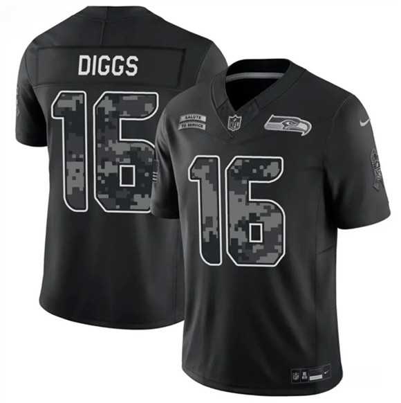 Mens Seattle Seahawks #16 Trevon Diggs Black F.U.S.E. 2026 Salute to Service Limited Stitched Jersey Dzhi