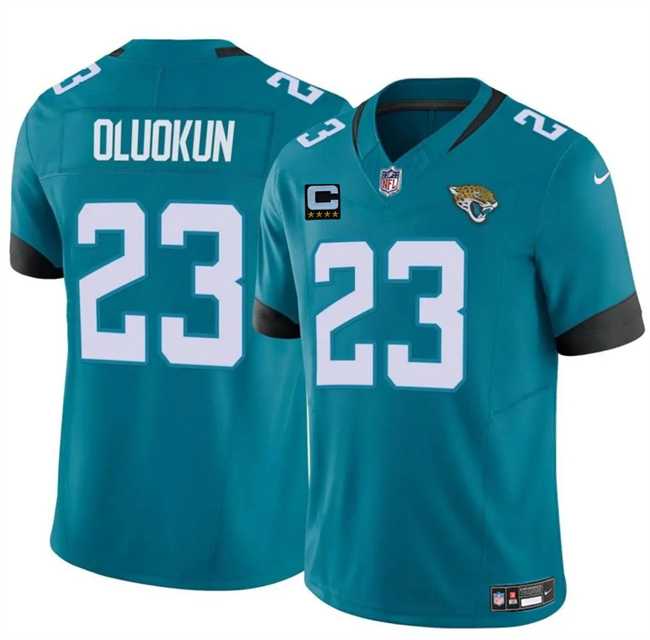 Mens Jacksonville Jaguars #23 Foye Oluokun Teal 2025 F.U.S.E. With 4-Star C Patch Vapor Untouchable Limited Stitched Jersey Dzhi