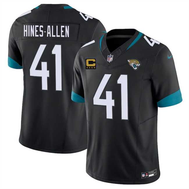 Mens Jacksonville Jaguars #41 Josh Hines-Allen Black 2025 With 4-Star C Patch F.U.S.E. Vapor Limited Stitched Jersey Dzhi