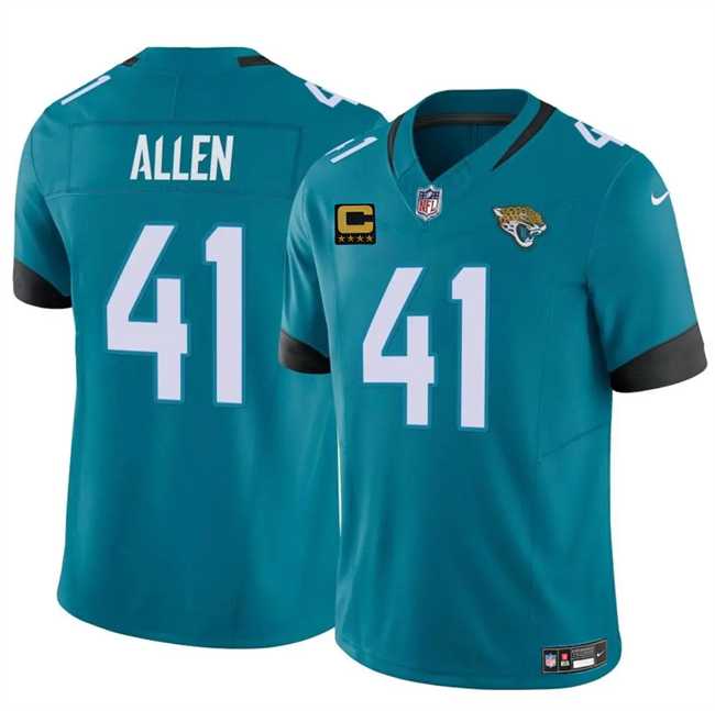 Mens Jacksonville Jaguars #41 Josh Hines-Allen Teal 2025 F.U.S.E. With 4-Star C Patch Vapor Untouchable Limited Stitched Jersey Dzhi