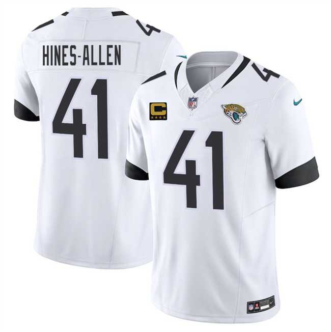 Mens Jacksonville Jaguars #41 Josh Hines-Allen White 2025 F.U.S.E. With 4-Star C Patch Vapor Limited Stitched Jersey Dzhi