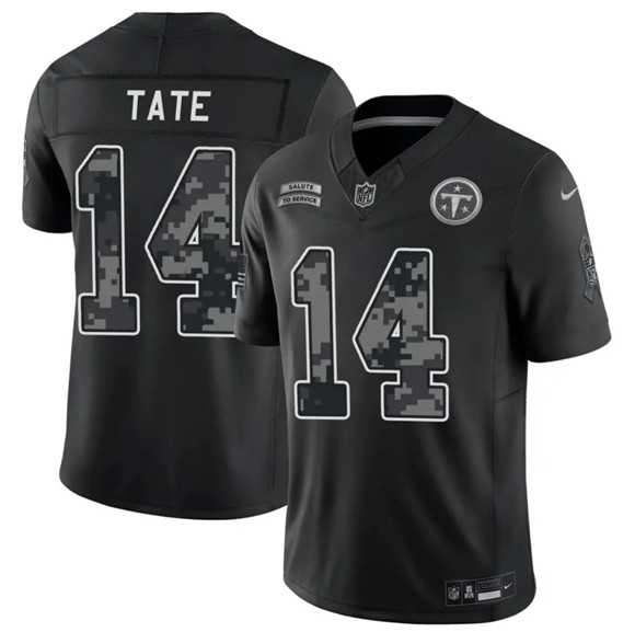 Mens Tennessee Titans #14 Carnell Tate Black F.U.S.E. 2026 Salute to Service Limited Stitched Jersey Dzhi