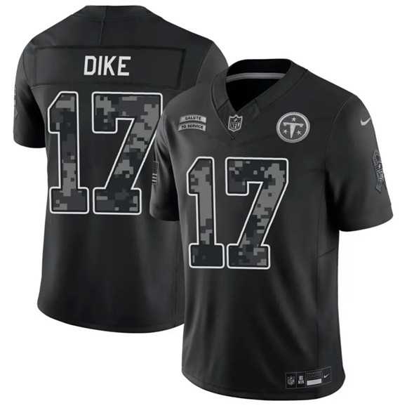 Mens Tennessee Titans #17 Chimere Dike Black F.U.S.E. 2026 Salute to Service Limited Stitched Jersey Dzhi