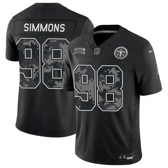 Mens Tennessee Titans #98 Jeffery Simmons Black F.U.S.E. 2026 Salute to Service Limited Stitched Jersey Dzhi