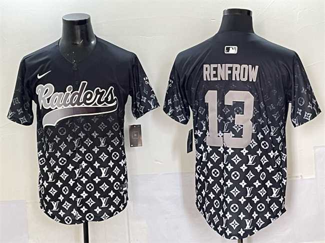 Mens Las Vegas Raiders #13 Hunter Renfrow Black Limited Stitched Baseball Jersey