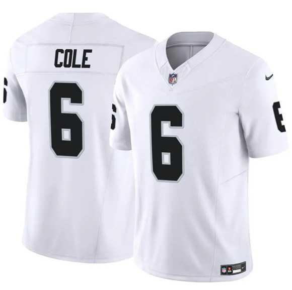 Mens Las Vegas Raiders #6 A.J. Cole White 2025 F.U.S.E. Vapor Untouchable Limited Stitched Jersey Dzhi