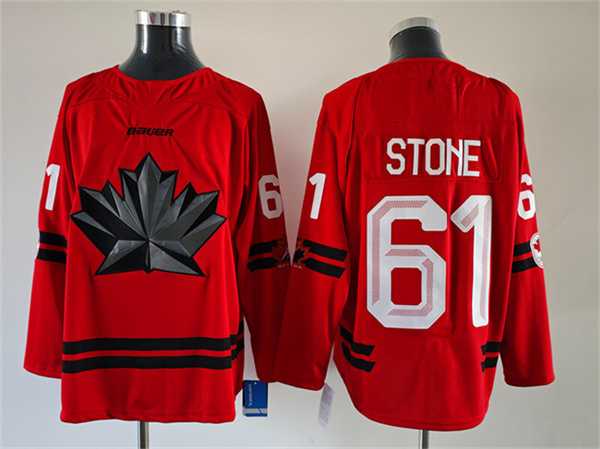 Mens Canada Hockey #61 Mark Stone Red Stitched Jersey