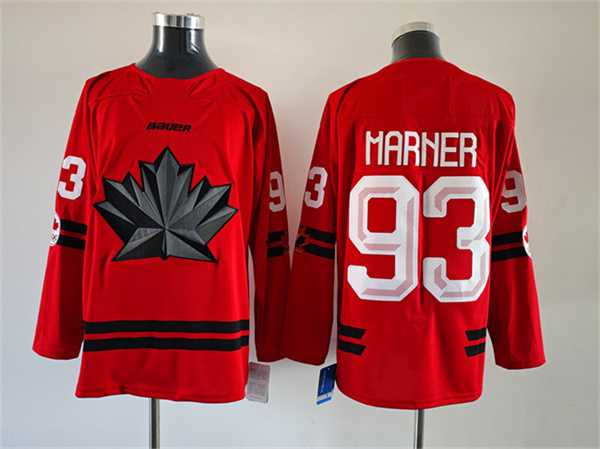 Mens Canada Hockey #93 Mitch Marner Red Stitched Jersey