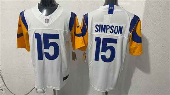 Mens Los Angeles Rams #15 Ty Simpson White 2026 Draft F.U.S.E. Vapor Limited Stitched Jersey->los angeles rams->NFL Jersey