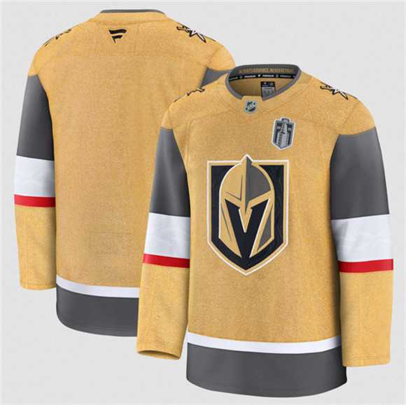 Mens Vegas Golden Knights Blank Gold 2026 Stanley Cup Final Patch Home Stitched Hockey Jersey Dzhi