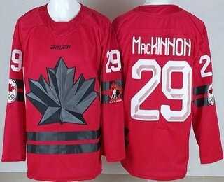 Youth Canada #29 Nathan MacKinnon Red 2026 Olympics Authentic Jersey