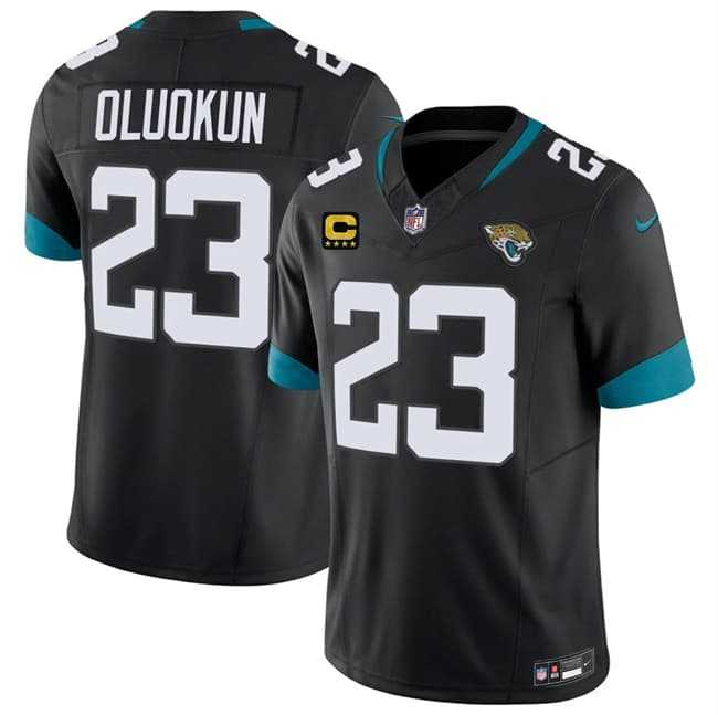 Mens Jacksonville Jaguars #23 Foyesade Oluokun Black 2026 F.U.S.E. 4-Star C Patch Vapor Limited Stitched Jersey Dzhi