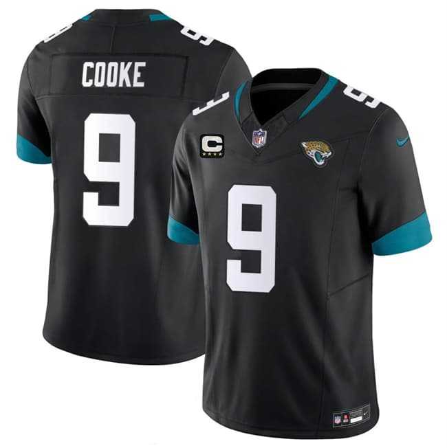 Mens Jacksonville Jaguars #9 Logan Cooke Black 2026 F.U.S.E. 4-Star C Patch Vapor Limited Stitched Jersey Dzhi
