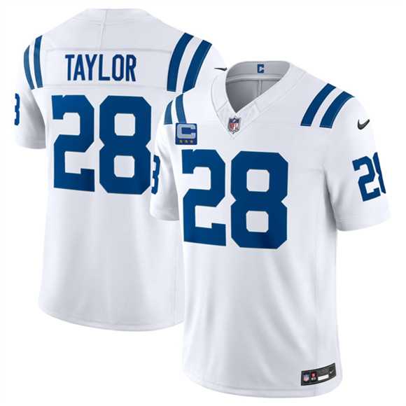 Mens Indianapolis Colts #28 Jonathan Taylor White 2026 F.U.S.E. With 4-Star C Patch Limited Stitched Jersey Dzhi