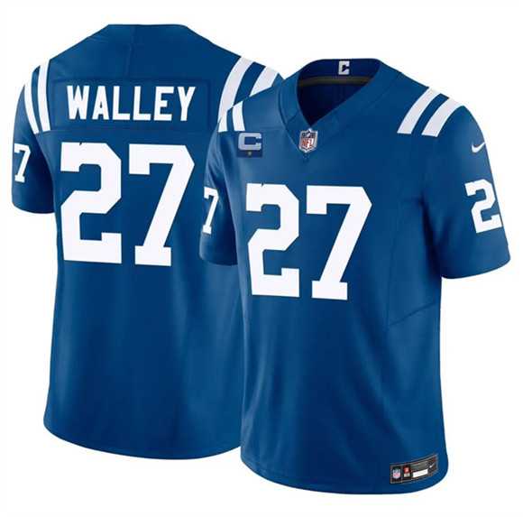 Mens Indianapolis Colts #27 Justin Walley Blue 2026 F.U.S.E. 1-Star C Patch Vapor Limited Stitched Jersey Dzhi