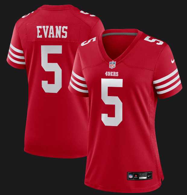 Women San Francisco 49ers #5 Mike Evans Red 2026 Vapor Untouchable Limited Stitched Jersey Dzhi
