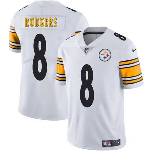 Men & Women & Youth Pittsburgh Steelers #8 Aaron Rodgers White 2025 Vapor Limited Stitched Jersey
