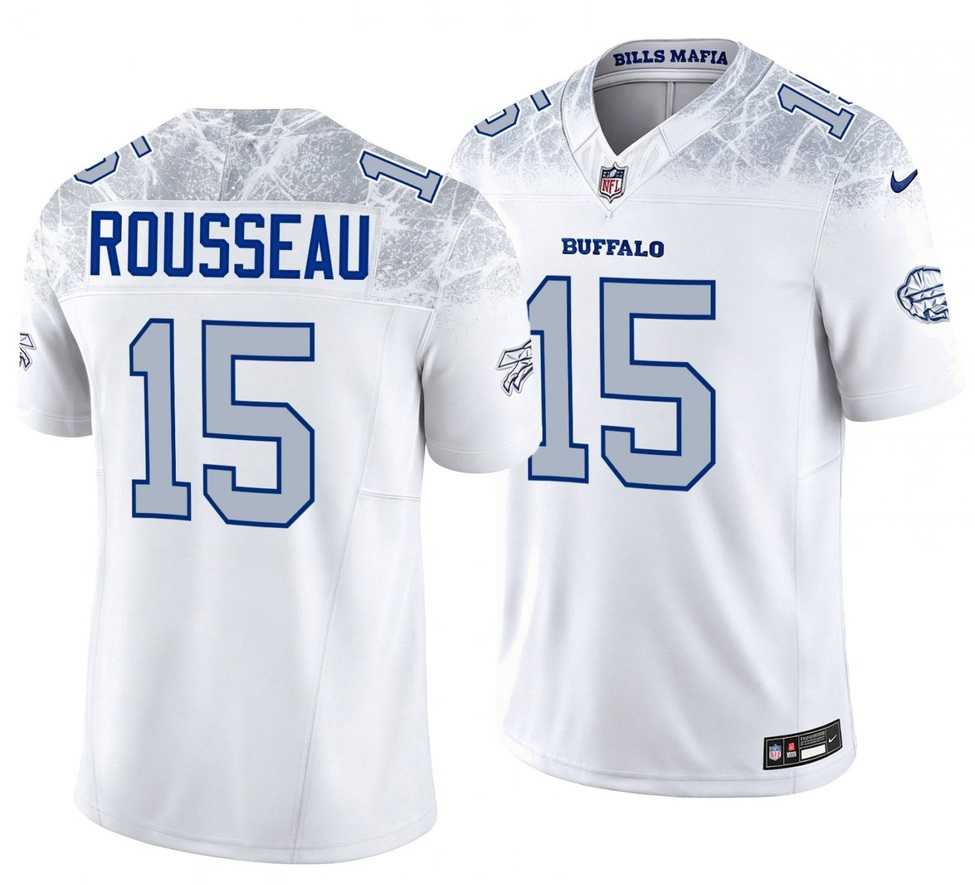 Mens Buffalo Bills #15 Gregory Rousseau White 2025 F.U.S.E. Rivalries Vapor Untouchable Limited Stitched Jersey