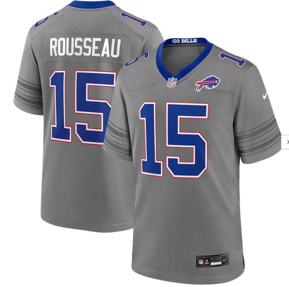 Mens Buffalo Bills #15 Gregory Rousseau Nike Gray Vapor Untouchable Limited Stitched Jersey