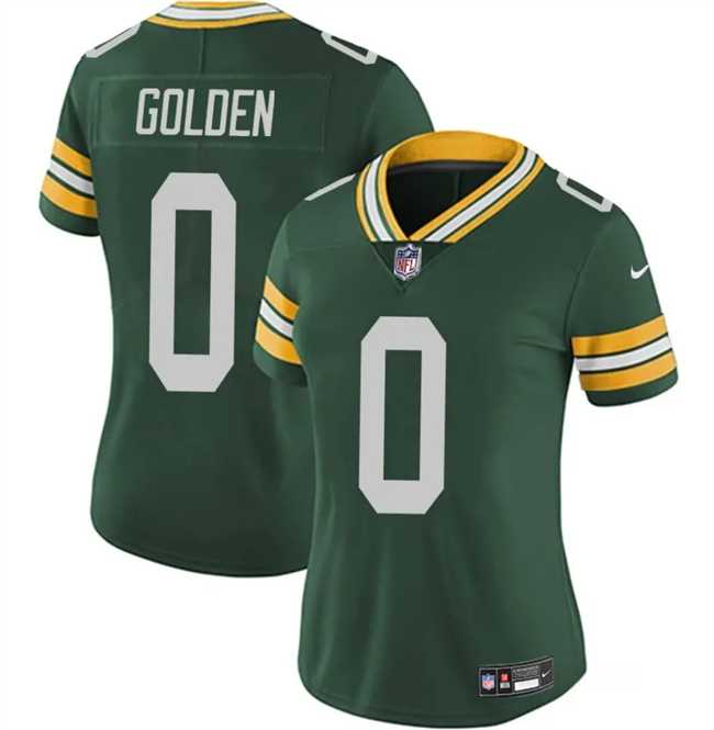 Womens Green Bay Packers #0 Matthew Golden Green 2025 Draft Vapor Untouchable Limited Stitched Jersey Dzhi