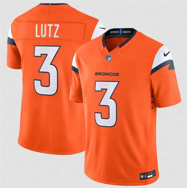 Mens Denver Broncos #3 Wil Lutz Orange 2026 F.U.S.E. Vapor Limited Stitched Jersey