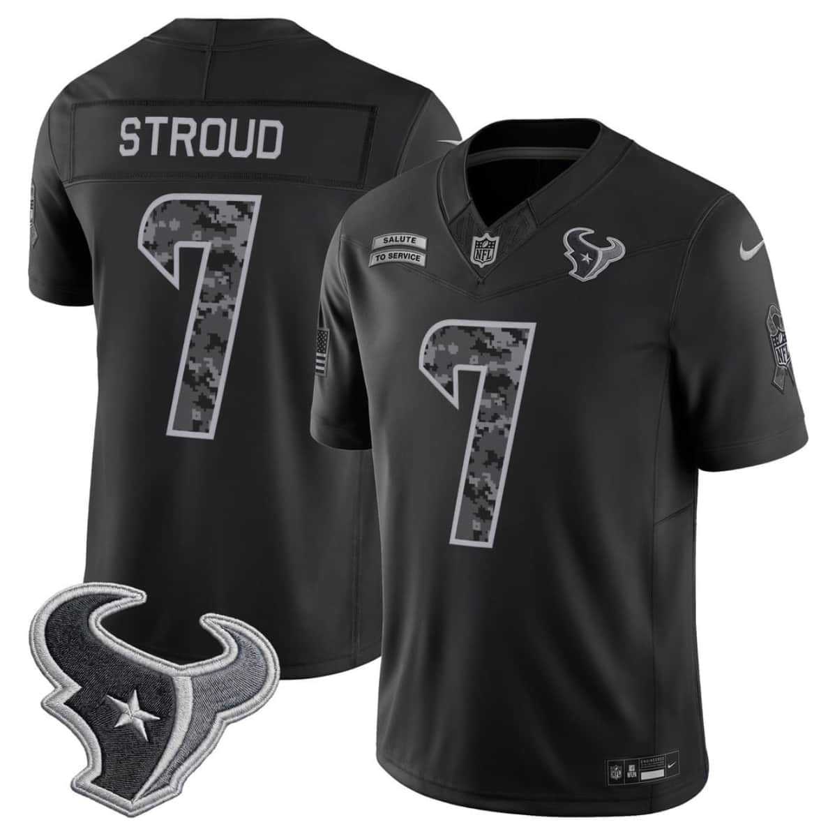 Mens Houston Texans #7 C.J. Stroud Black F.U.S.E. 2026 Salute to Service Limited Stitched Jersey->houston texans->NFL Jersey Mens Houston Texans #7 C.J. Stroud Black F.U.S.E. 2026 Salute to Service Limited Stitched Jersey->houston texans->NFL Jersey