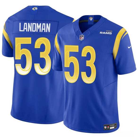 Mens Los Angeles Rams #53 Nate Landman Blue 2025 F.U.S.E. Vapor Untouchable Stitched Jersey Dzhi