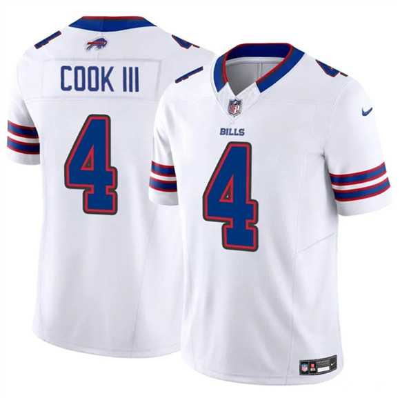 Men & Women & Youth Buffalo Bills #4 James Cook III White 2025 F.U.S.E. Vapor Untouchable Limited Stitched Jersey