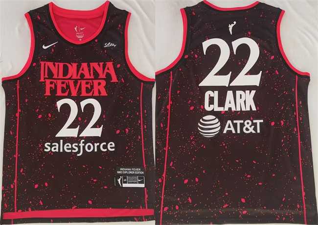 Mens Indiana Fever #22 Caitlin Clark Black Red Stitched Jersey->college and high school->NBA Jersey