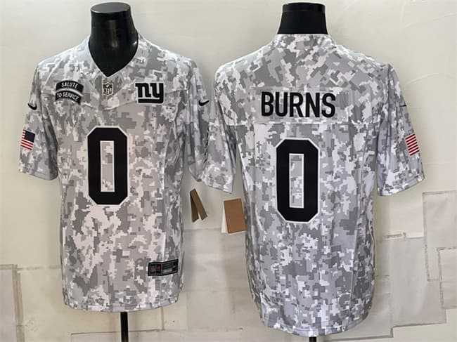 Mens New York Giants #0 Brian Burns 2024 F.U.S.E. Arctic Camo Salute to Service Limited Stitched Jersey Dzhi