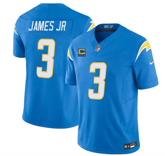 Mens Los Angeles Chargers #3 Derwin James JR Blue 2025 F.U.S.E With 4-Star C Patch Vapor Limited Stitched Jersey Dzhi