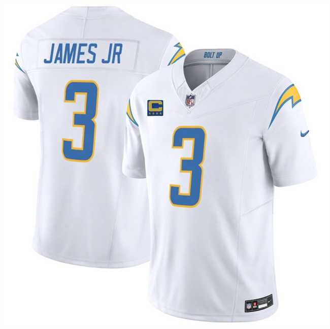 Mens Los Angeles Chargers #3 Derwin James JR White 2025 F.U.S.E With 4-Star C Patch Vapor Limited Stitched Jersey Dzhi