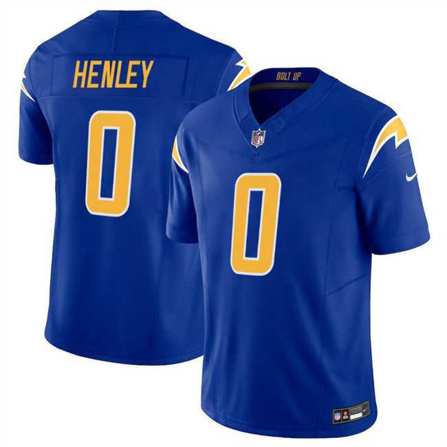 Mens Los Angeles Chargers #0 Daiyan Henley Royal 2025 F.U.S.E Vapor Limited Stitched Jersey Dzhi
