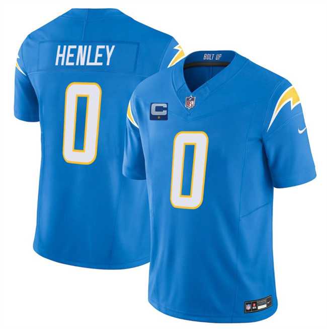 Mens Los Angeles Chargers #0 Daiyan Henley Blue 2025 F.U.S.E With 1-Star C Patch Vapor Limited Stitched Jersey Dzhi