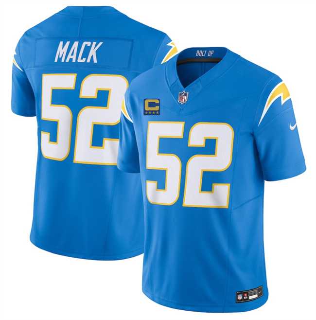 Mens Los Angeles Chargers #52 Khalil Mack Blue 2025 F.U.S.E With 4-Star C Patch Vapor Limited Stitched Jersey Dzhi