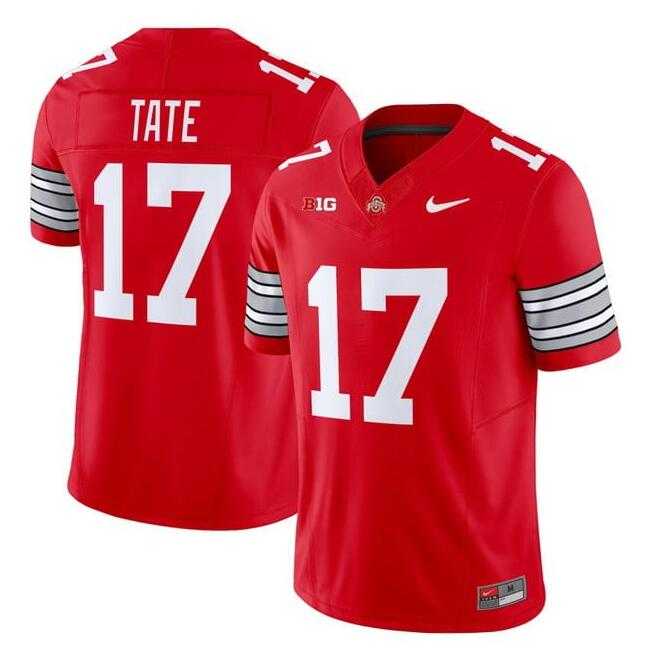 Mens Ohio State Buckeyes #17 Carnell Tate Red F.U.S.E. 2025-2026 Stitched Jersey Dzhi