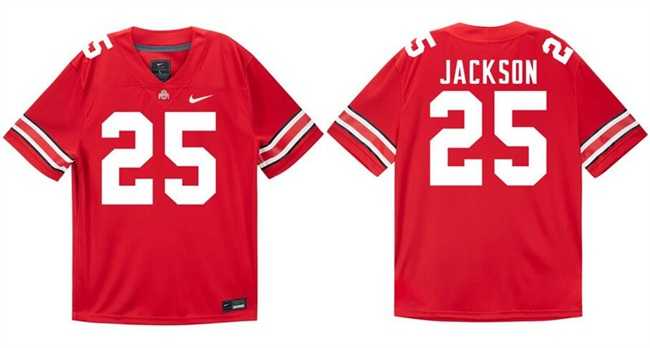Mens Ohio State Buckeyes #25 Bo Jackson Red Stitched Football Jersey