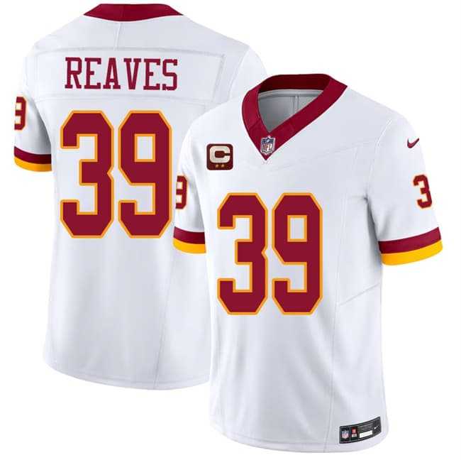 Mens Washington Commanders #39 Jeremy Reaves White 2026 F.U.S.E. With 2-Star C Patch Vapor Limited Stitched Jersey