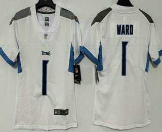 Womens Tennessee Titans #1 Cameron Ward Limited White Vapor Jersey