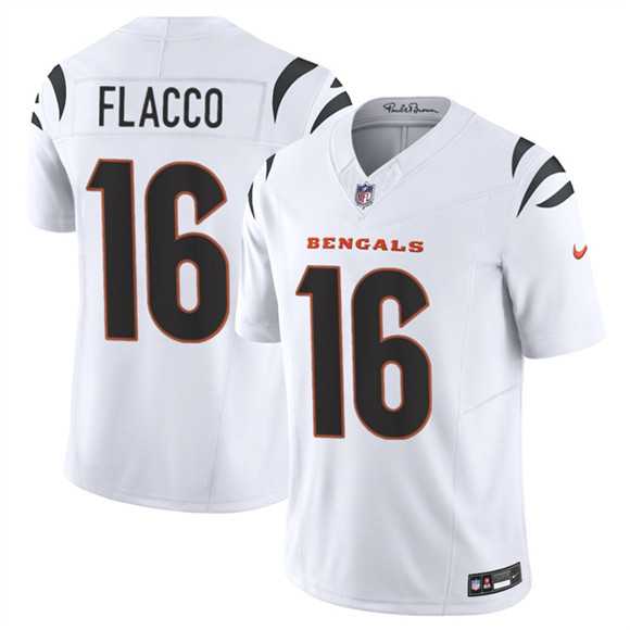 Mens Cincinnati Bengals #16 Joe Flacco White 2025 F.U.S.E. Vapor Untouchable Limited Stitched Jersey
