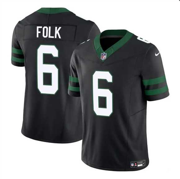 Mens New York Jets #6 Nick Folk Black 2025 F.U.S.E. Vapor Untouchable Limited Stitched Jersey