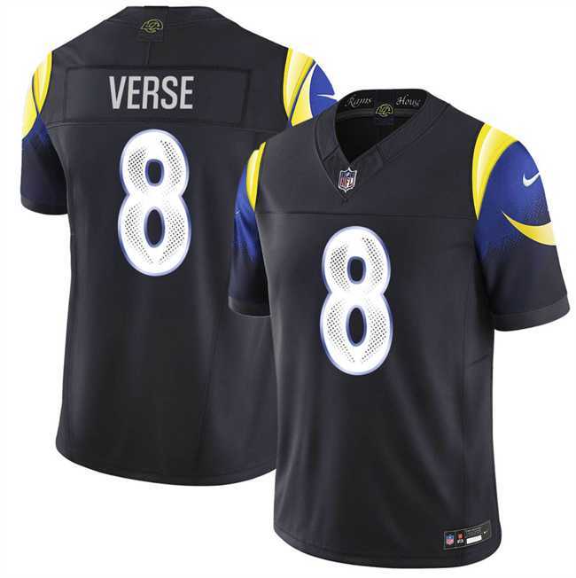 Mens Los Angeles Rams #8 Jared Verse Black 2025 F.U.S.E. Rivalries Vapor Limited Stitched Jersey Dzhi