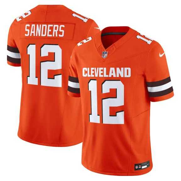 Men & Women & Youth Cleveland Browns #12 Shedeur Sanders Orange 2025 Draft F.U.S.E. Vapor Limited Stitched Jersey