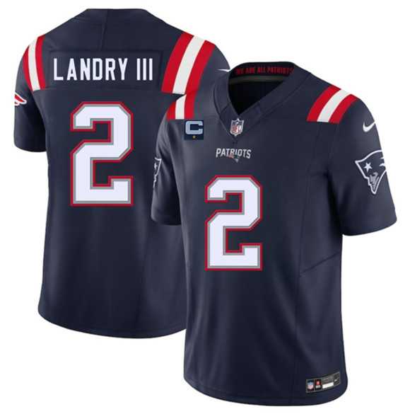 Mens New England Patriots #2 Harold Landry III Navy 2025 F.U.S.E. With 1-Star C Patch Vapor Limited Stitched Jersey Dzhi
