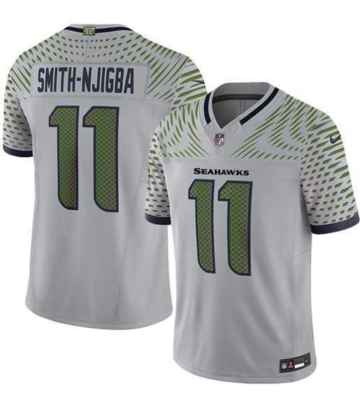 Mens Seattle Seahawks #11 Jaxon Smith-Njigba Gray 2025 F.U.S.E. Rivalries Vapor Untouchable Limited Stitched Jersey Dzhi