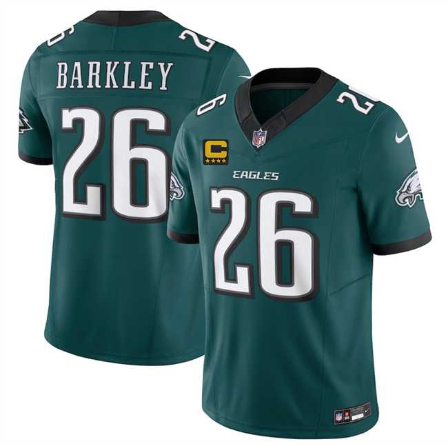 Mens Philadelphia Eagles #26 Saquon Barkley Green 2025 F.U.S.E. With 4-Star C Patch Vapor Untouchable Limited Stitched Jersey Dzhi