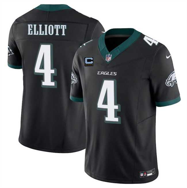 Mens Philadelphia Eagles #4 Jake Elliott Black 2025 F.U.S.E. With 4-Star C Patch Vapor Untouchable Limited Throwback Stitched Jersey Dzhi
