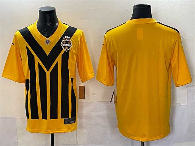 Mens Pittsburgh Steelers Blank Gold 1933 Throwback Alternate Stitched Jersey