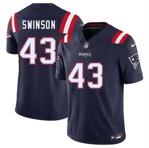 Men & Women & Youth New England Patriots #43 Bradyn Swinson Navy 2025 F.U.S.E. Vapor Limited Stitched Jersey